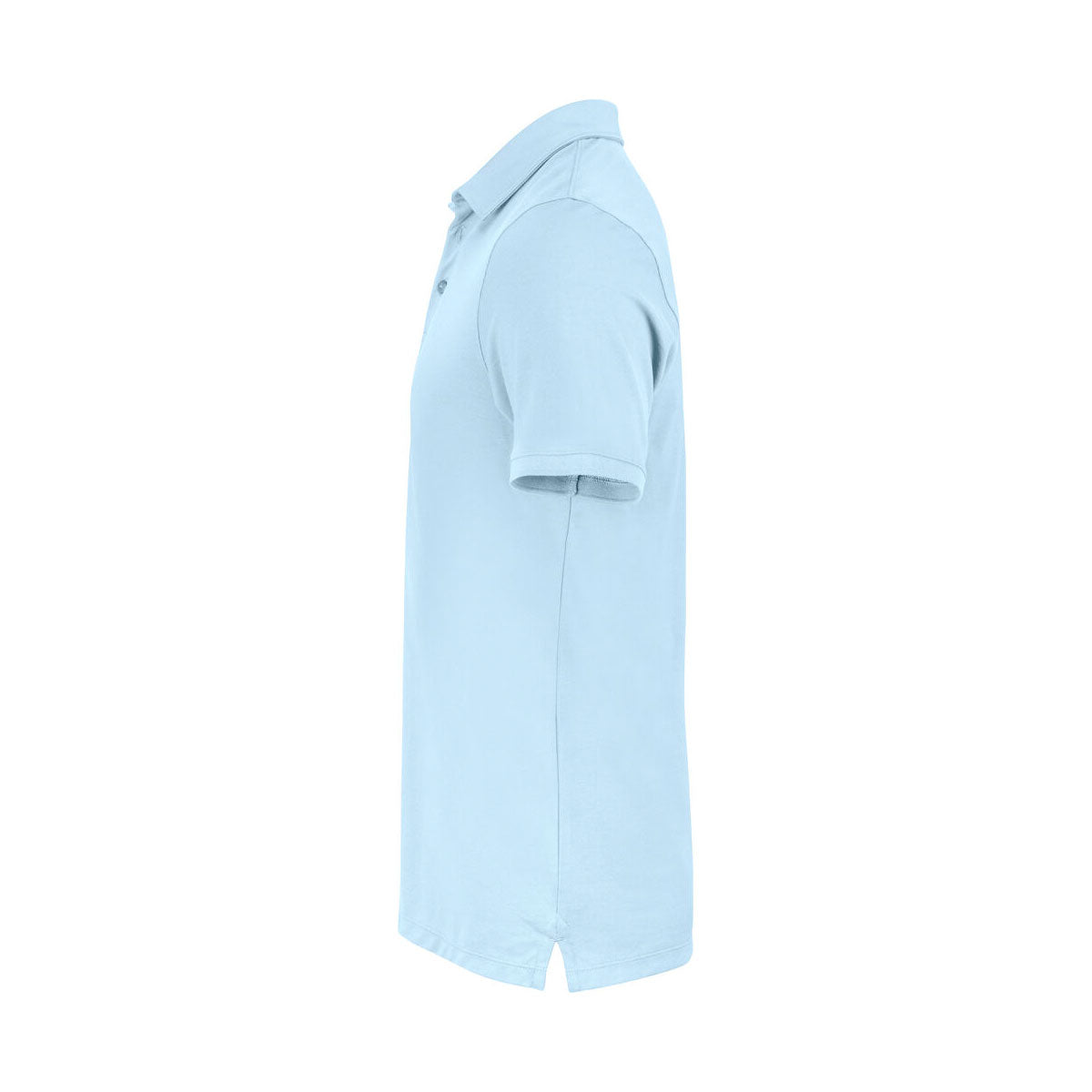 Cutter & Buck Oceanside Stretch Polo vaaleansininen, vasen hiha ja sivuprofiili
