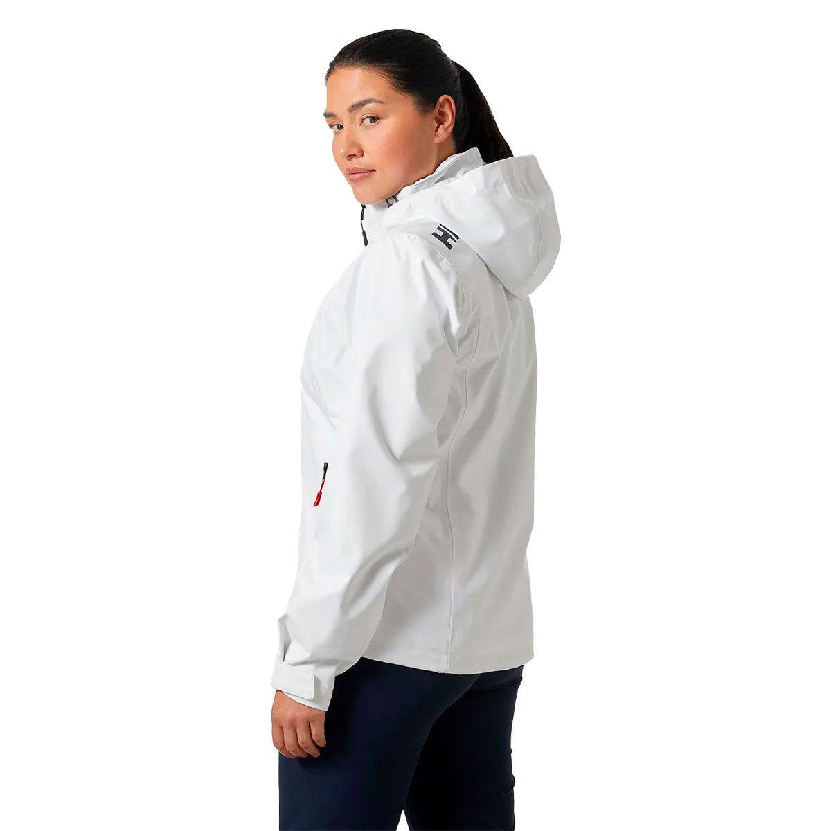 helly hansen naisten crew hooded jacket 2.0, valkoinen, selkä