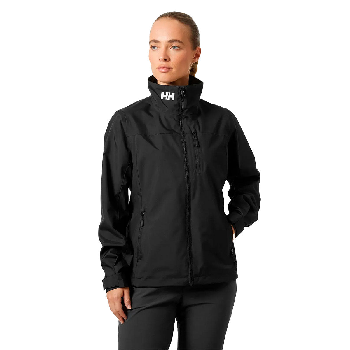 naisten musta takki hh crew jacket 2.0