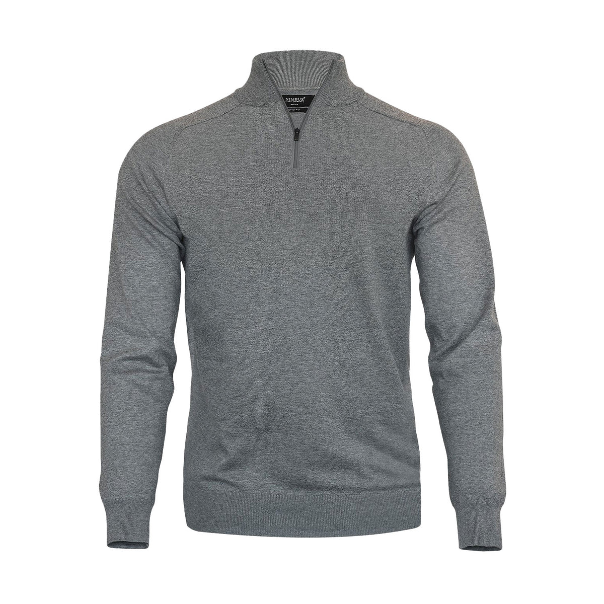 nimbus Brighton 1/4-Zip puuvillaneule vetoketjulla, harmaa