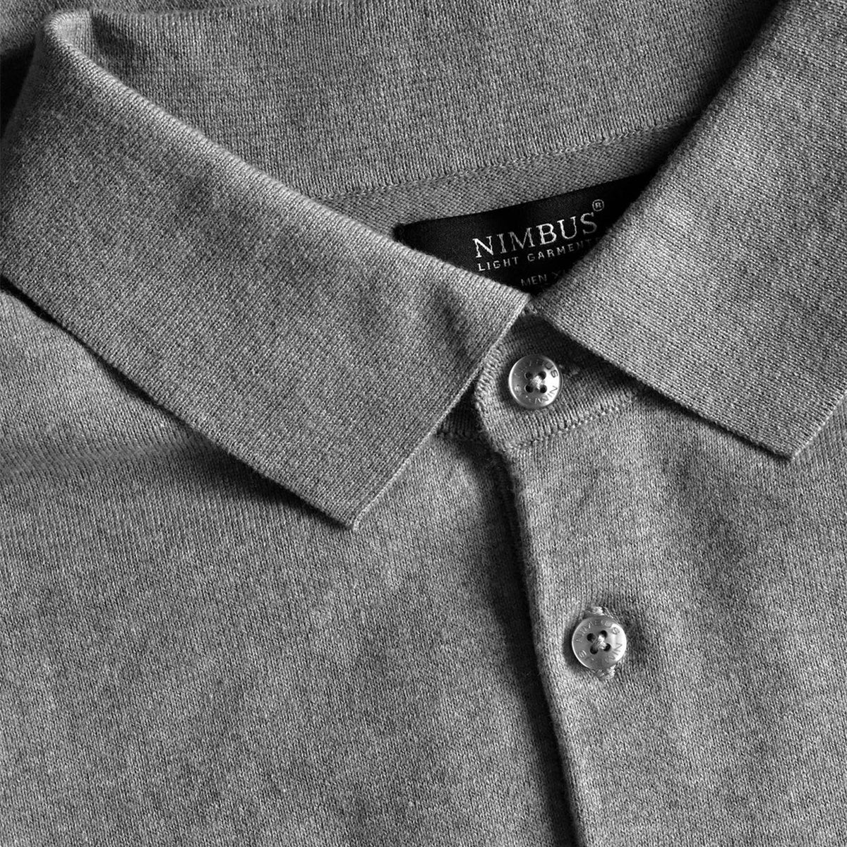 Brighton Long Sleeve Polo Men, neile poolo, harmaa, pikee kaulus