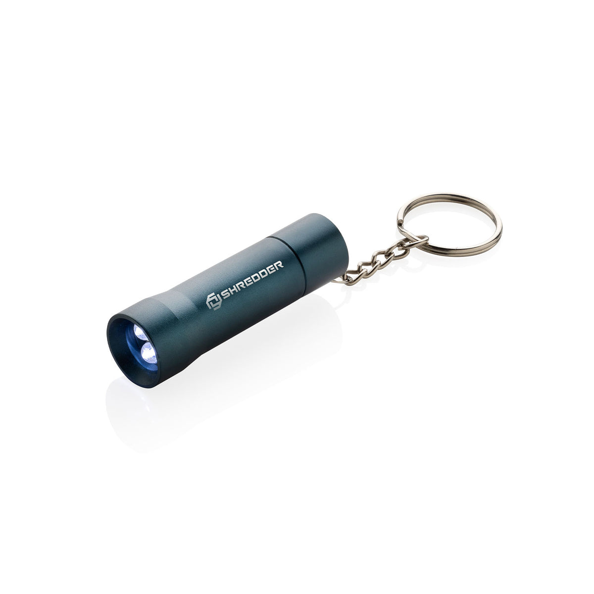 sininen led avaimenperä logolla