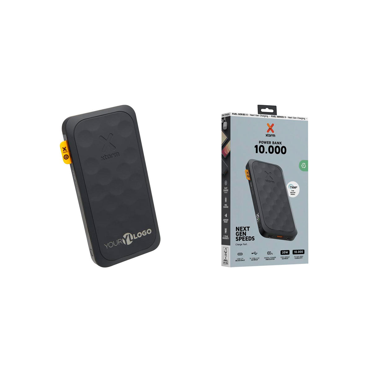 xtorm fs5 20w 10000mah varavirtalähde omalla logolla