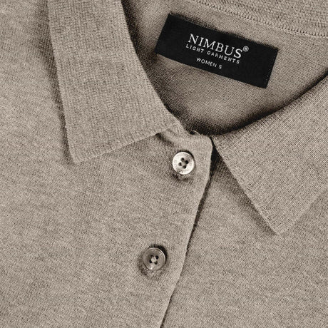 Brighton Long Sleeve Polo Women, sand, kaulus
