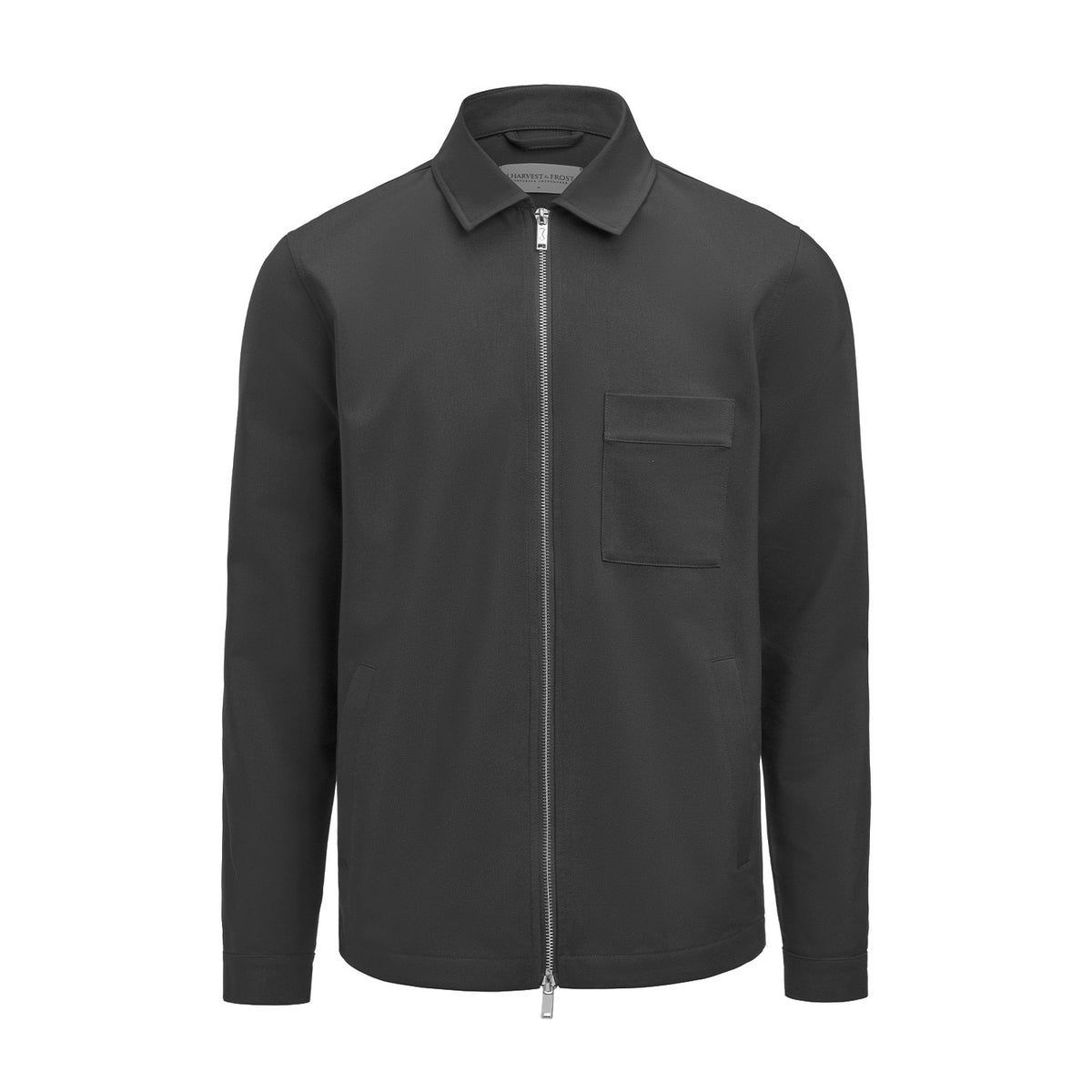Modern Zip Overshirt, musta