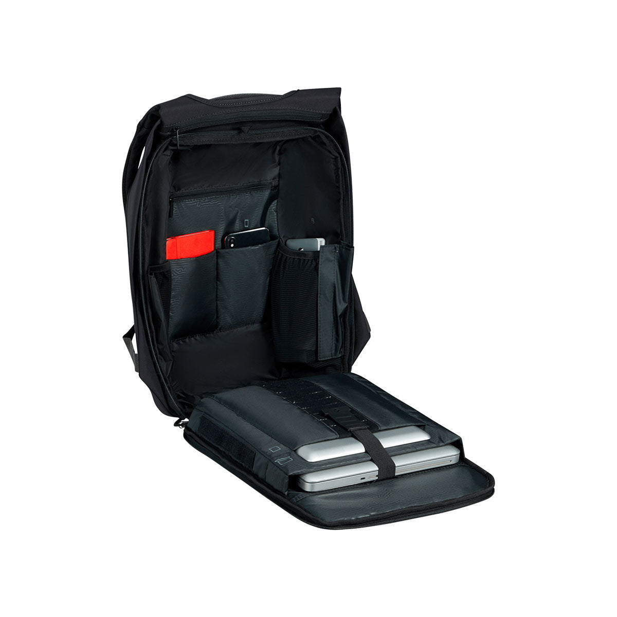 Samsonite Securipak 2.0 15.6", musta, reppu avattuna