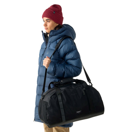 Tight duffle 50, musta duffelilaukku, olkahihna