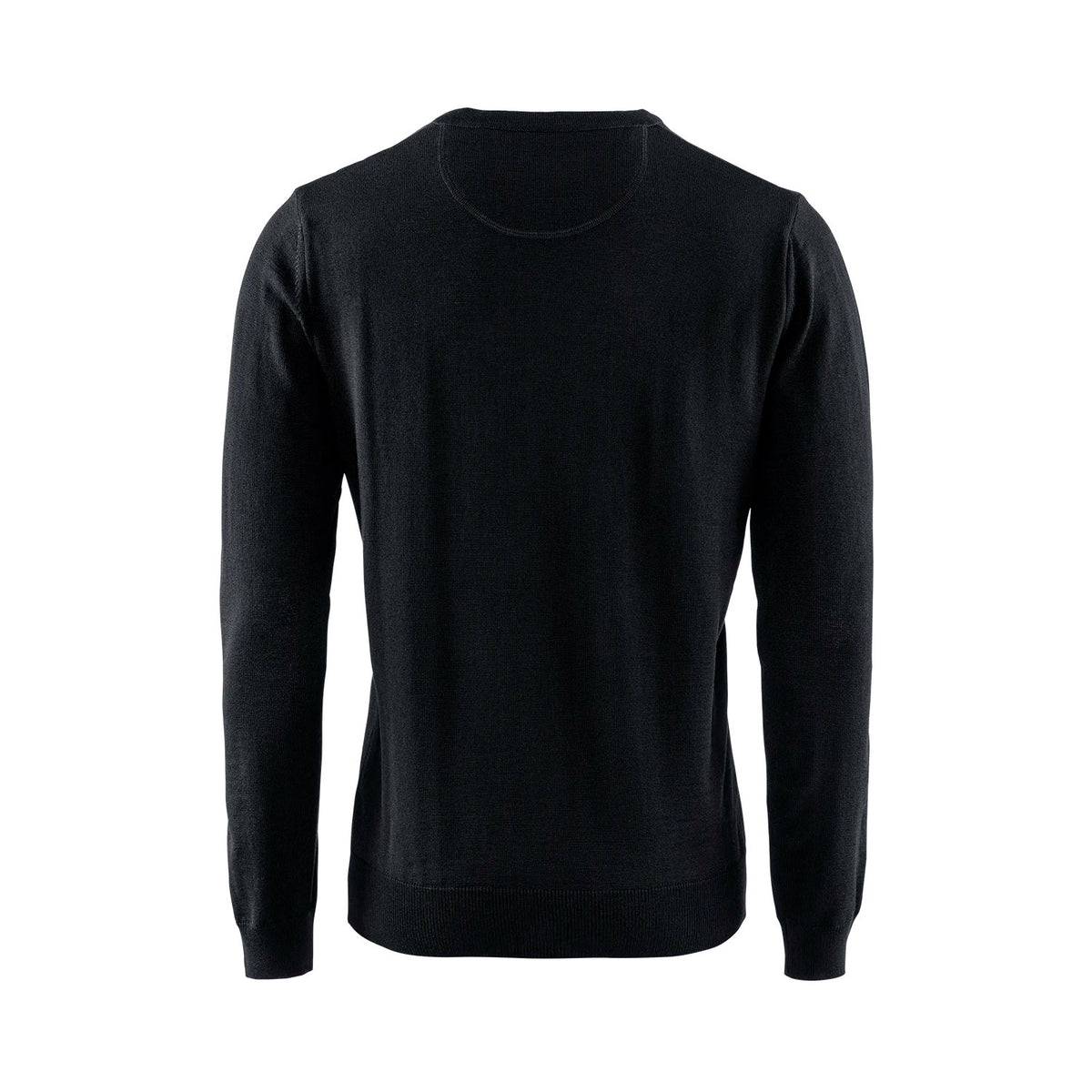 Berkeley Wilton Merino V-neck musta, selkä