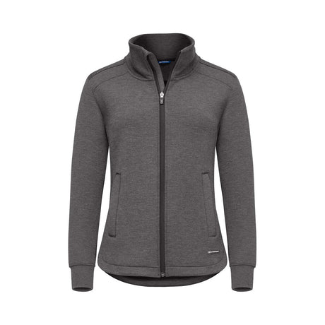 Cutter & Buck Pemberton Cardigan Full Zip Women, tummanharmaa naisten collegetakki