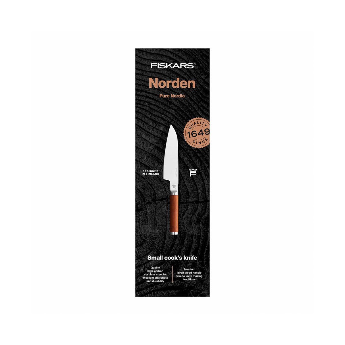 Fiskars Norden pieni kokkiveitsi, pakkaus
