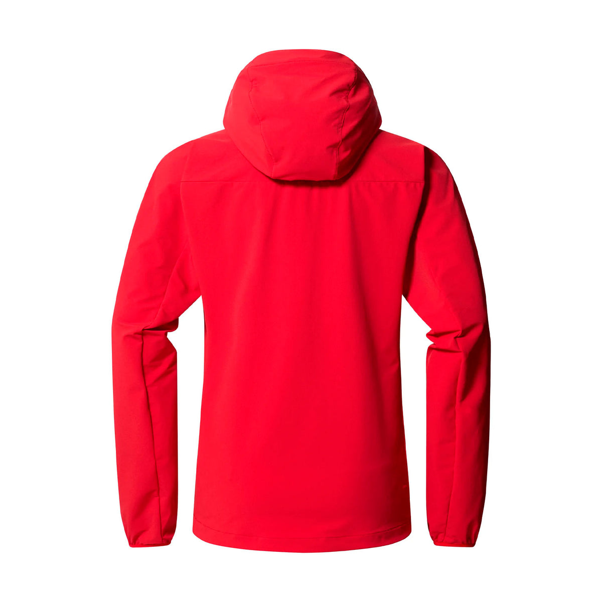 haglöfs naisten softshell takki hupulla, punainen, selkä