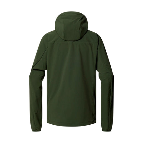haglöfs naisten softshell takki hupulla, seaweed green, selkä