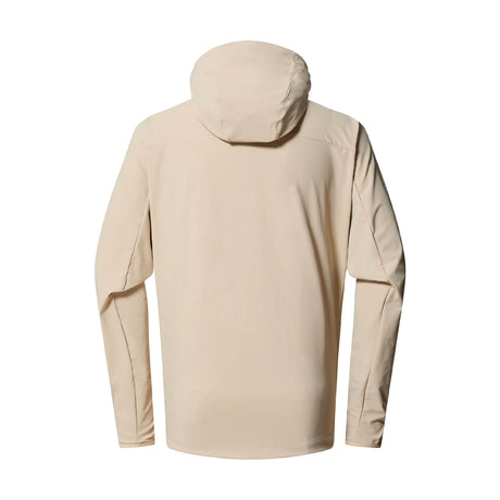 haglöfs softshell takki hupulla, chalk beige, selkä