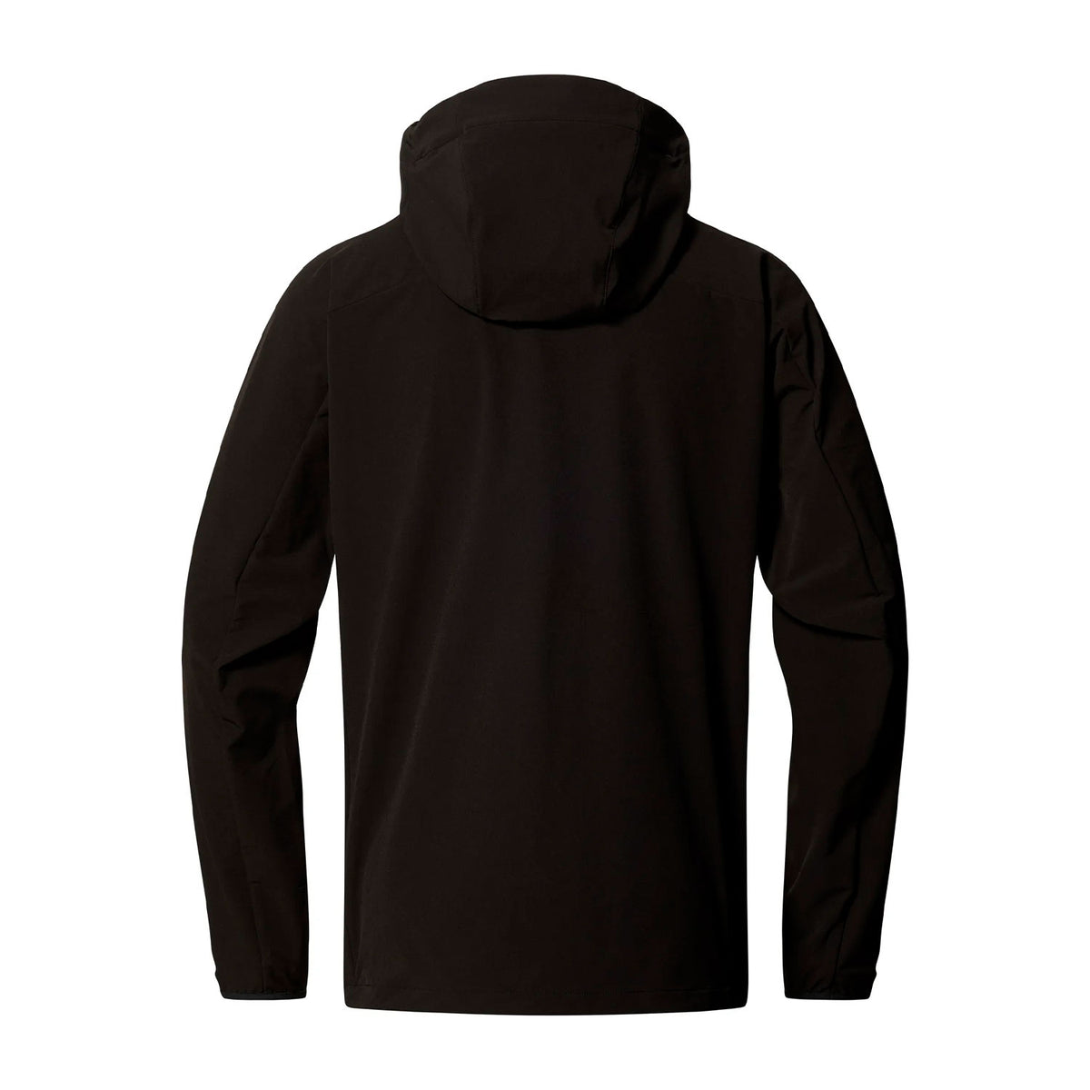 haglöfs softshell takki hupulla, musta, selkä