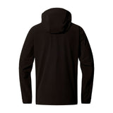 haglöfs softshell takki hupulla, musta, selkä