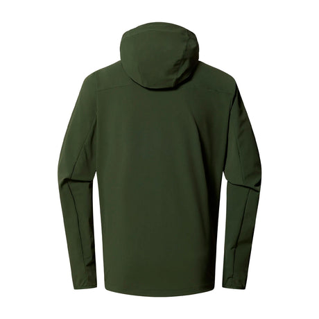 haglöfs softshell takki hupulla, seaweed green, selkä