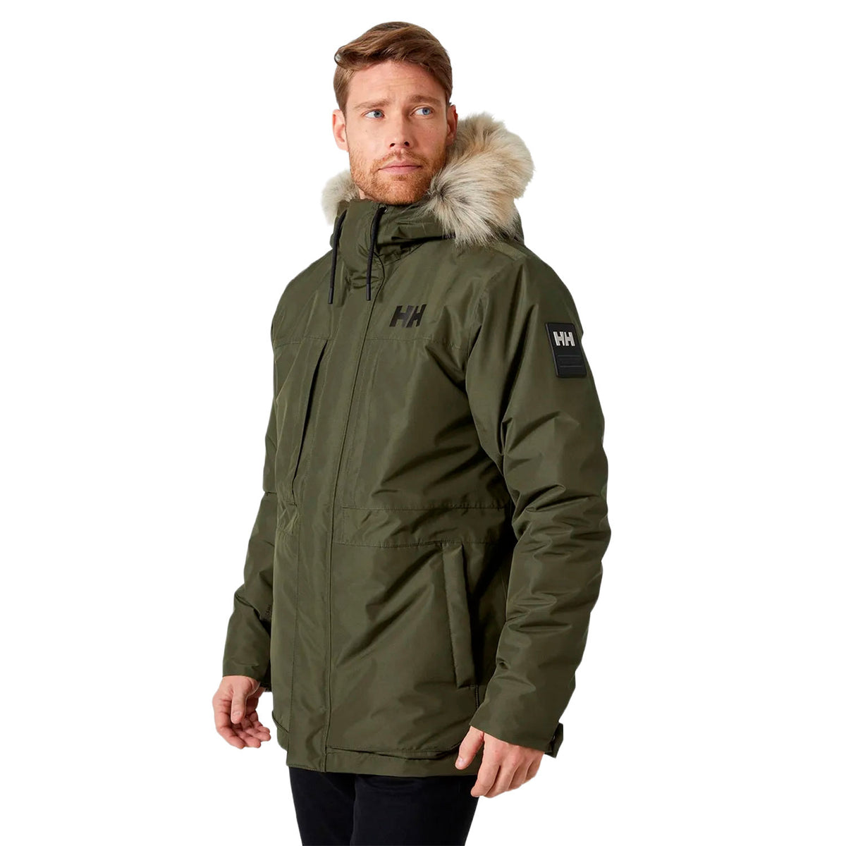 helly hansen vihreä parkatakki omalla logolla