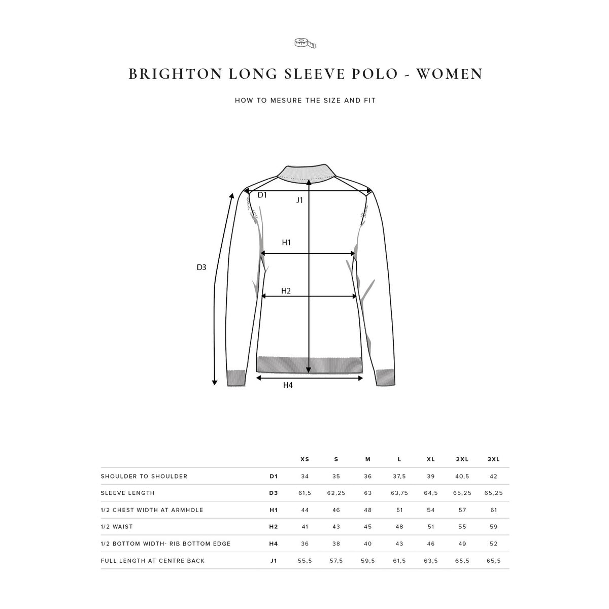 kokotaulukko Nimbus Brighton Long Sleeve Polo Women