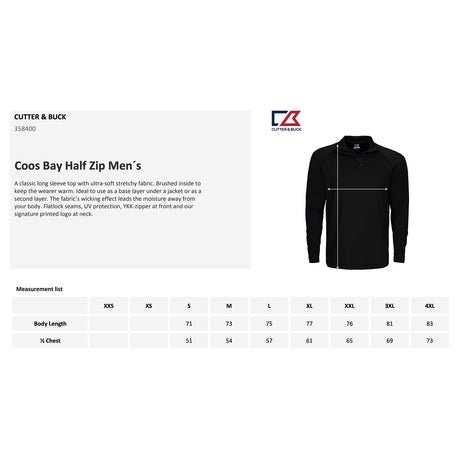 kokotaulukko cutter buck Coos Bay Half Zip men's, miesten