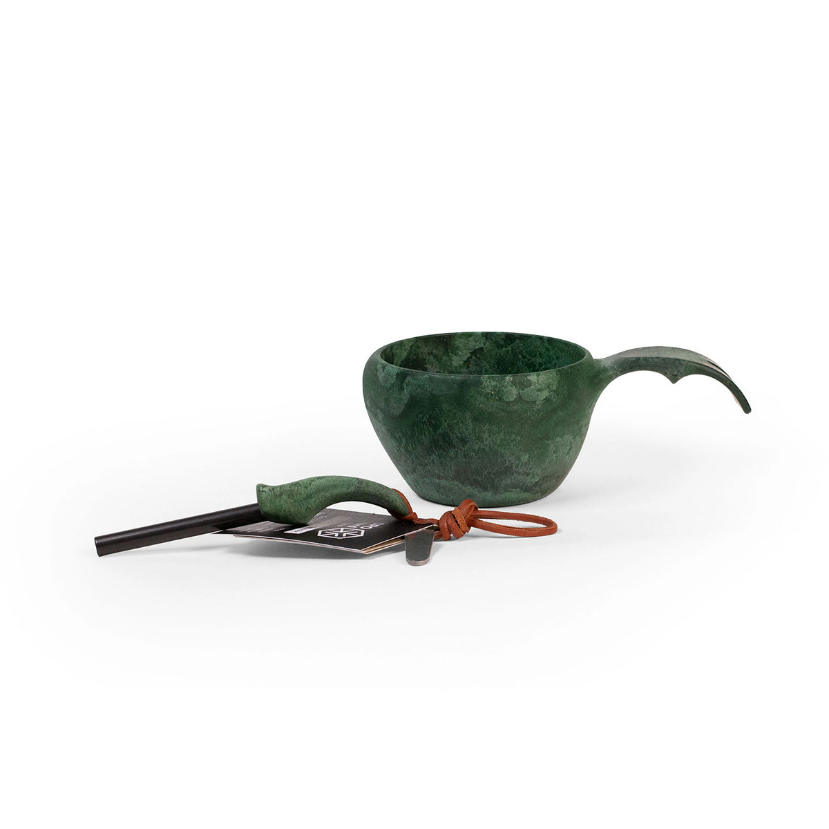 kuplika kuksa lusikka ja tulus lahjasetti, havu, tummanvihreä