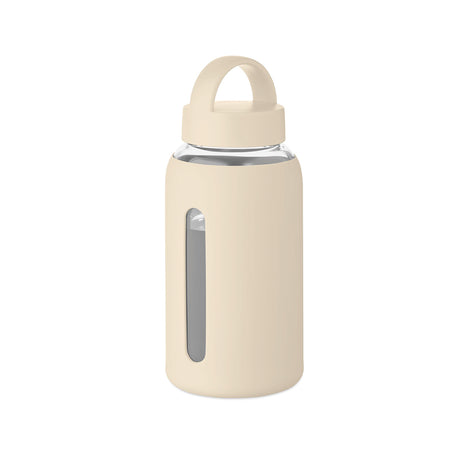 lasi juomapullo beige silikonisuoja 600 ml