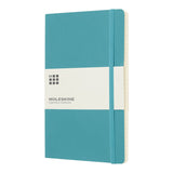 moleskine classic large pehmeäkantinen muistikirja korallin sininen