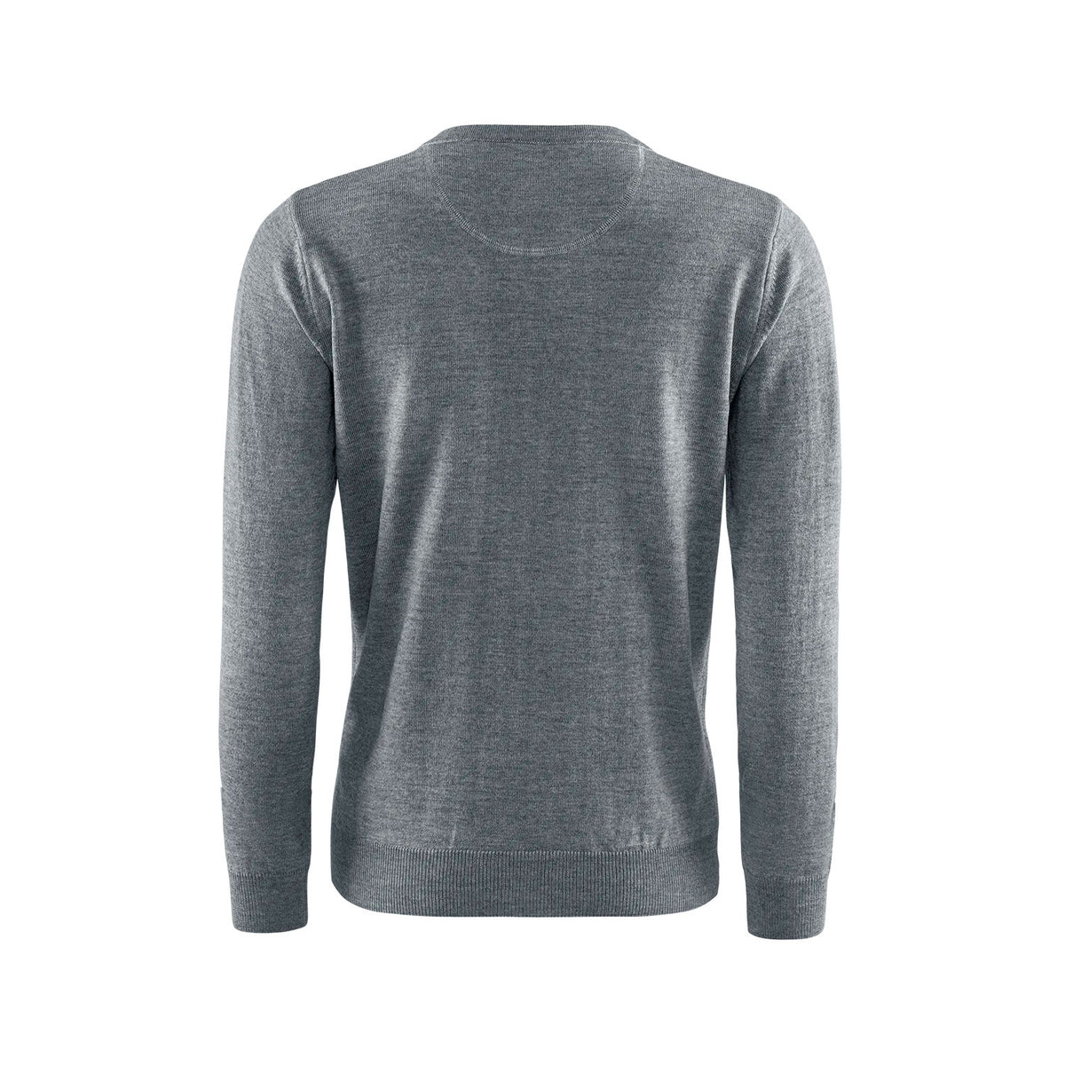 Berkeley Wilton Merino V-neck naisten merinovillaneule, harmaa, selkä
