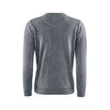 Berkeley Wilton Merino V-neck naisten merinovillaneule, harmaa, selkä