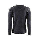 Berkeley Wilton Merino V-neck naisten merinovillaneule, tummanharmaa, selkä