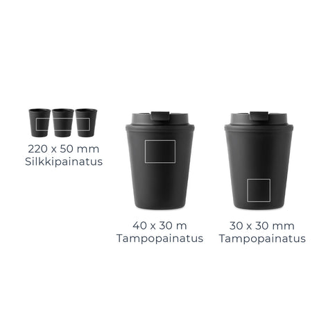 PP 300 ml Take away muki painatus alue