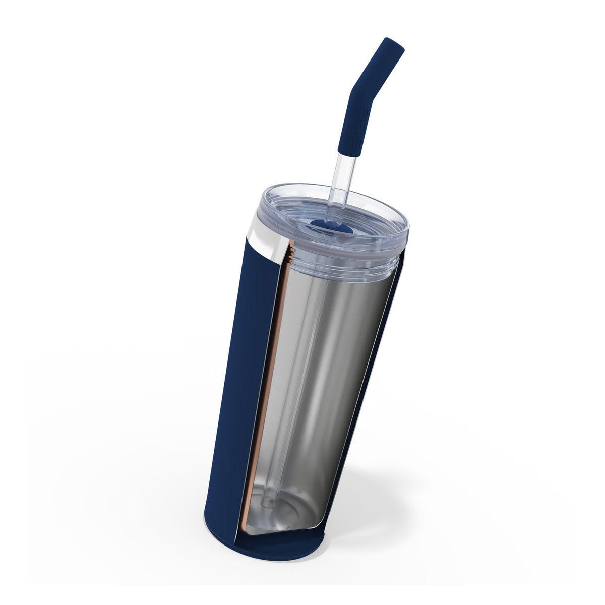 sigg helia 0,6L, tummansininen termismuki pillillä