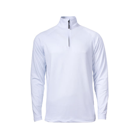 valkoinen cutter buck Coos Bay Half Zip pitkähihainen paita