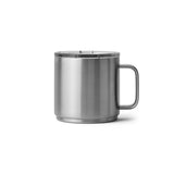 Yeti Rambler 14oz 414ml Stackable Mug, teräs retkimuki kahvalla ja kannella