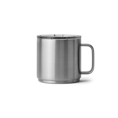 Yeti Rambler 14oz 414ml Stackable Mug, teräs retkimuki kahvalla ja kannella
