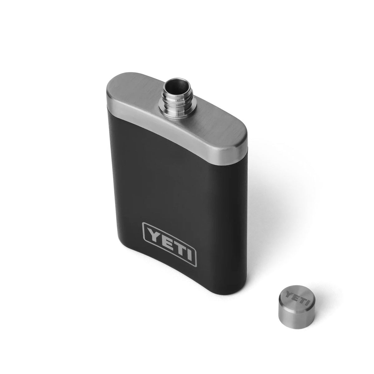 yeti flask taskumatti, musta, korkki avattuna